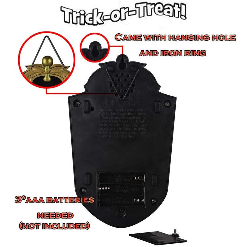 Halloween Scary Doorbell with Animated Eyeball, Light up Haunted House Prop with Spooky Tricky Sounds