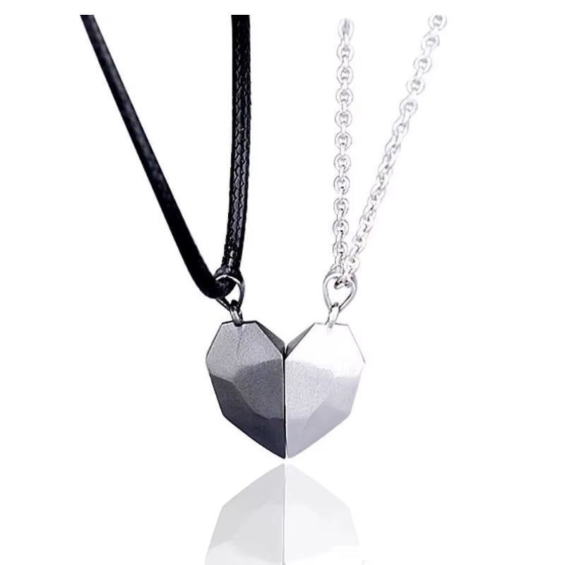 2Pcs Magnetic Heart Couple Necklace Gifts