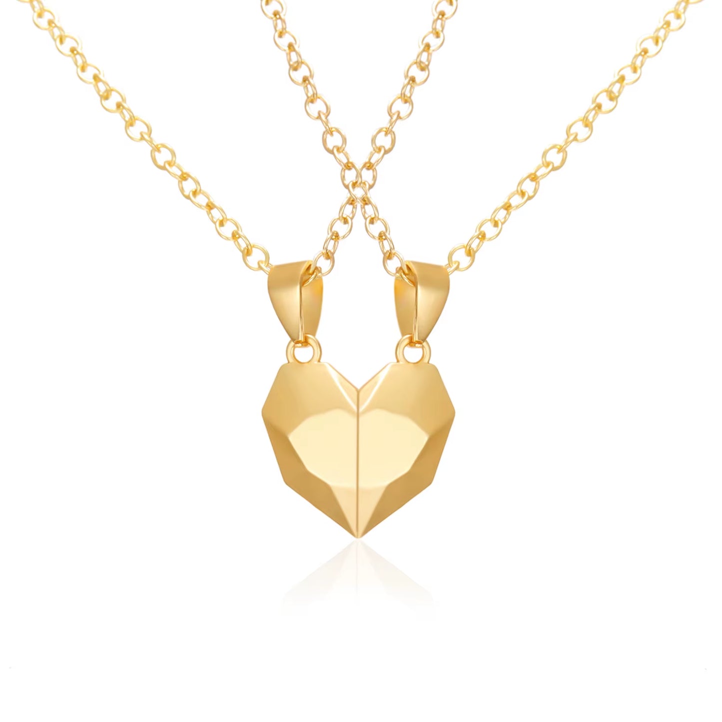 2Pcs Magnetic Heart Couple Necklace Gifts