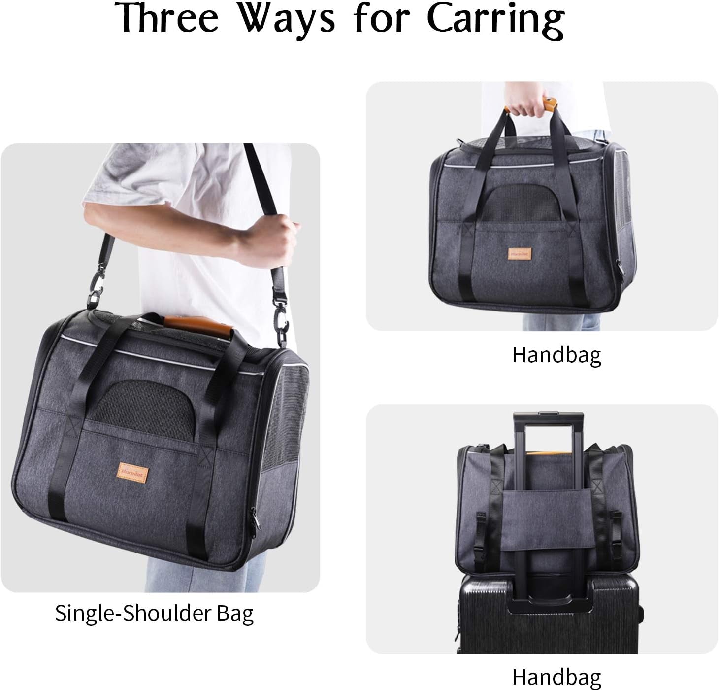Cat Carrier, Portable Pet Carrier Bag for Cats and Small Dogs, Foldable Soft, Airline Approved Pet Travel