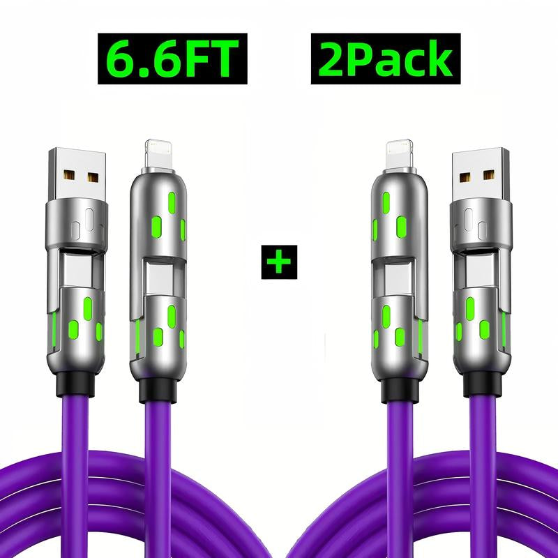 [Buy 1 Get 1 Free] 6.6Ft 4-In-1 Multi USB Charging Cable with USB A,Type C,Lightning-Max65W Fast Charging & Data Sync