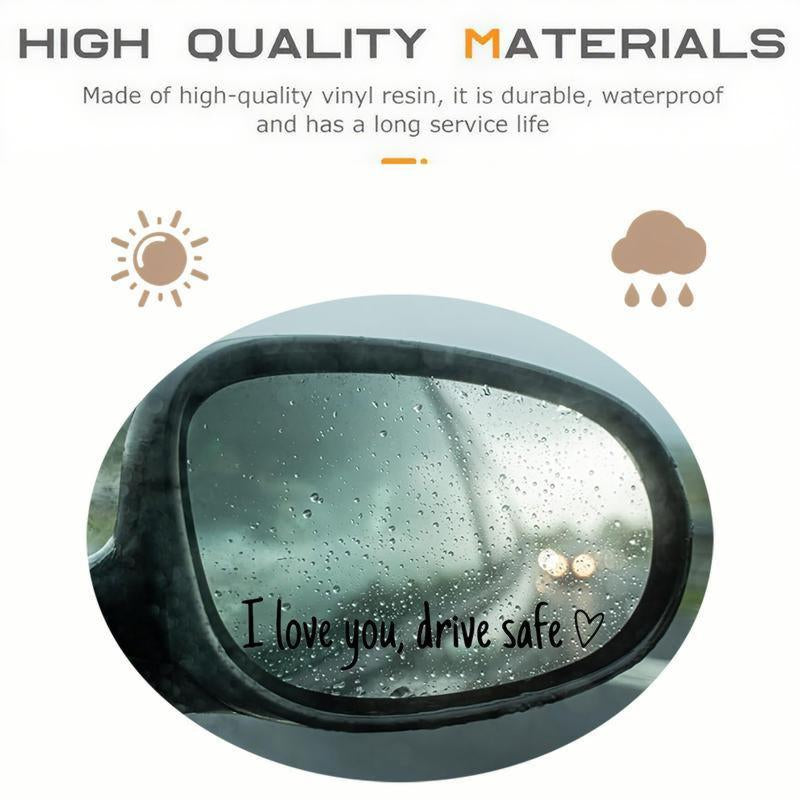 Vinyl Decal for Car,4 Counts Set I Love You Drive Safe Car Mirror,Car Rearview Mirror Sticker