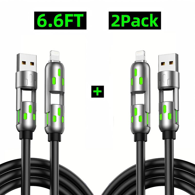 [Buy 1 Get 1 Free] 6.6Ft 4-In-1 Multi USB Charging Cable with USB A,Type C,Lightning-Max65W Fast Charging & Data Sync