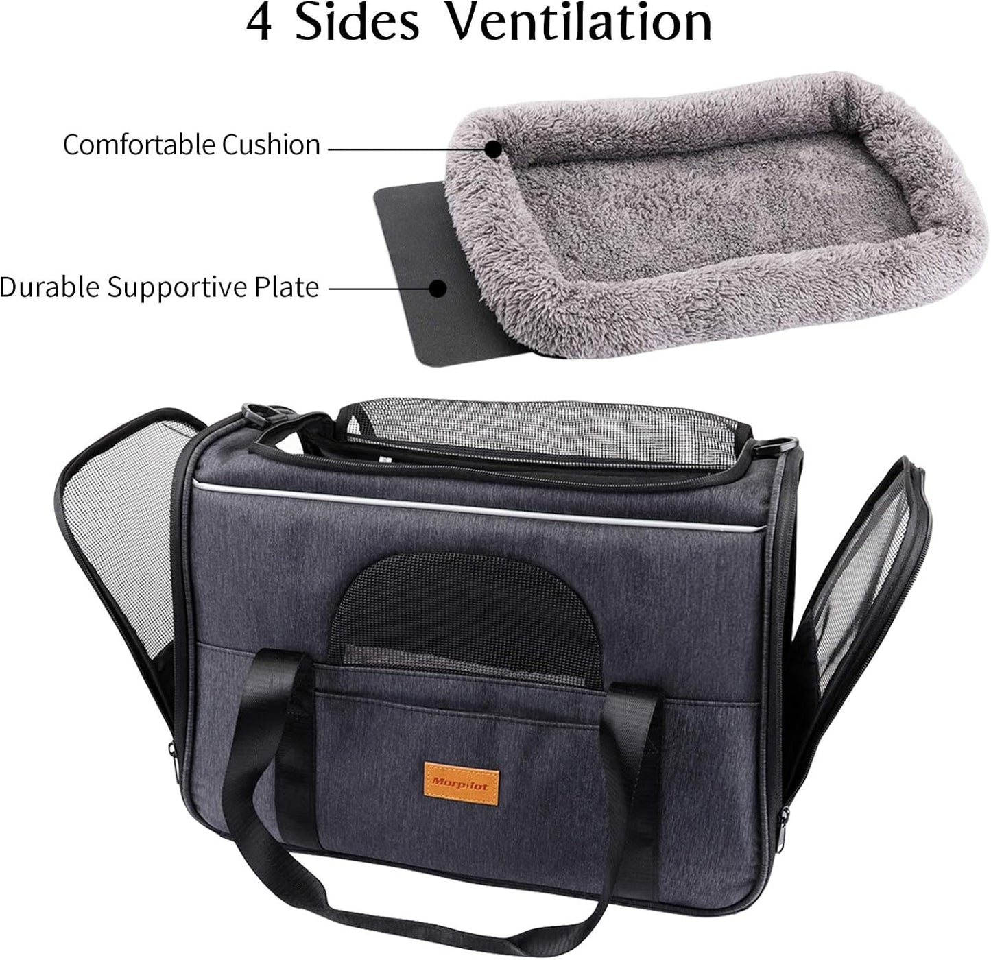 Cat Carrier, Portable Pet Carrier Bag for Cats and Small Dogs, Foldable Soft, Airline Approved Pet Travel