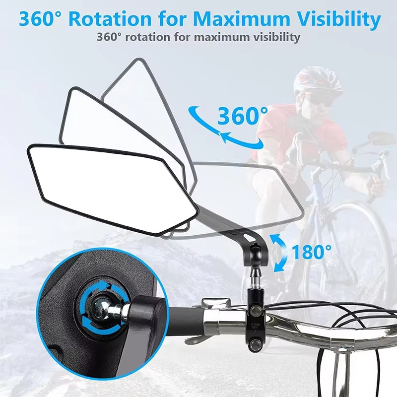 Bike Rearview Mirror Reflector Adjustable Rotatable