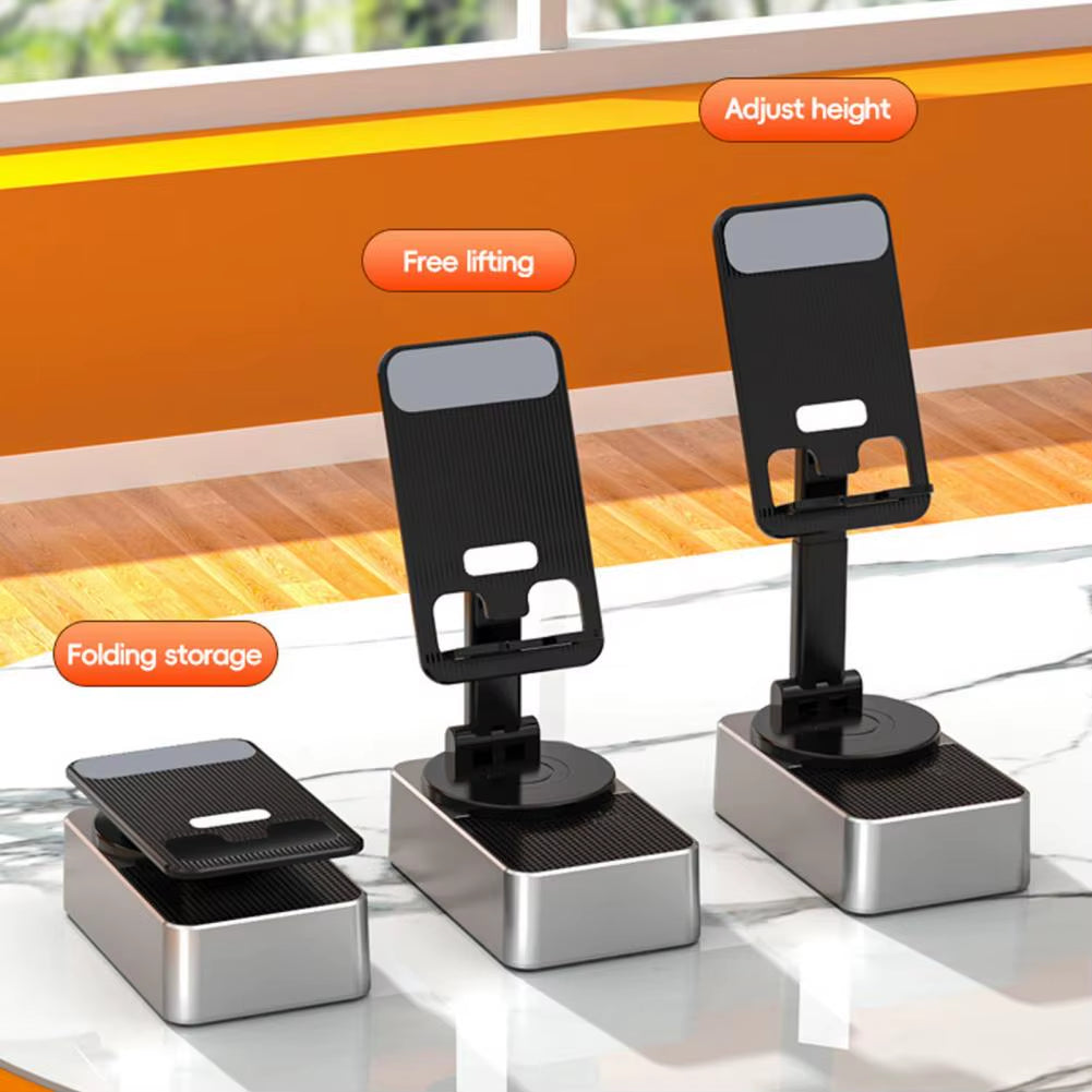 Bluetooth-Compatible Audio Power Phone Holder Rotating Phone Stand with Wireless Speaker Foldable Adjustable