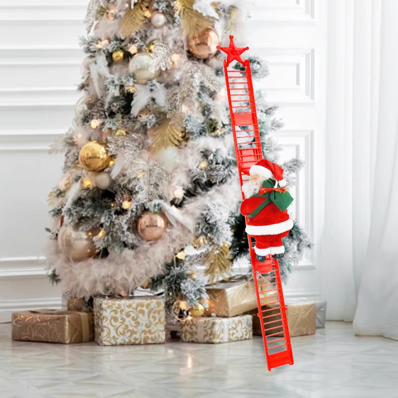 2024 Santa Claus Doll Climbing Ladder with Music Christmas Tree