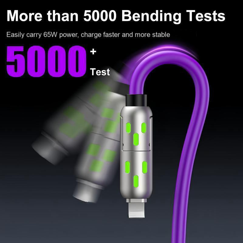 [Buy 1 Get 1 Free] 6.6Ft 4-In-1 Multi USB Charging Cable with USB A,Type C,Lightning-Max65W Fast Charging & Data Sync