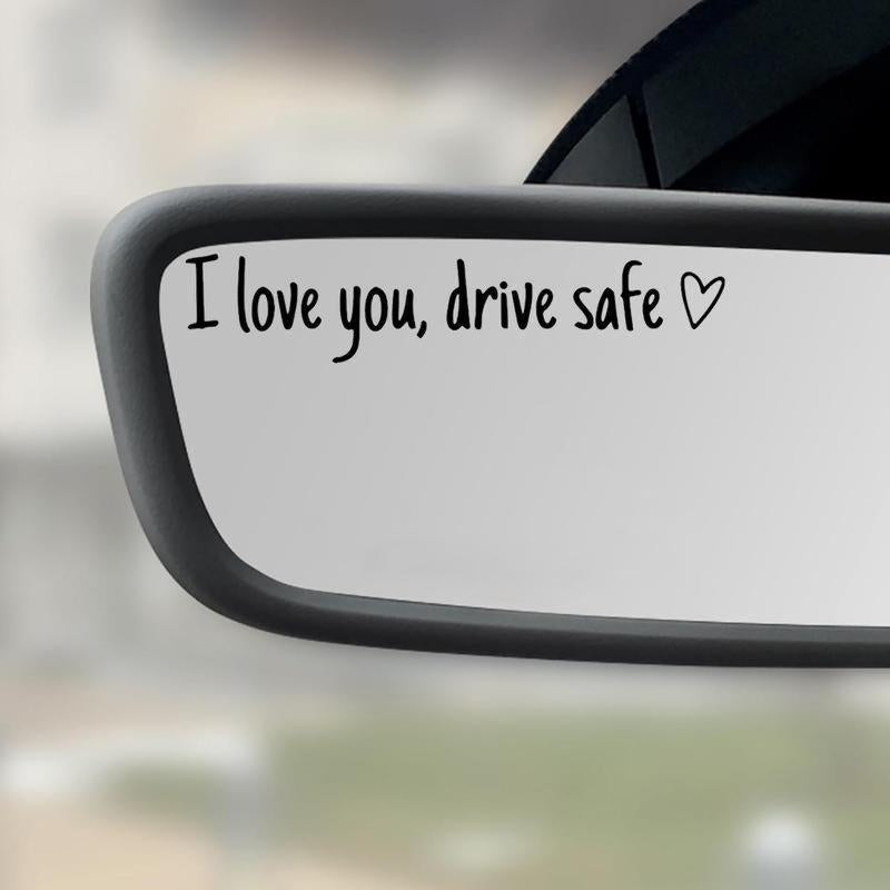 Vinyl Decal for Car,4 Counts Set I Love You Drive Safe Car Mirror,Car Rearview Mirror Sticker