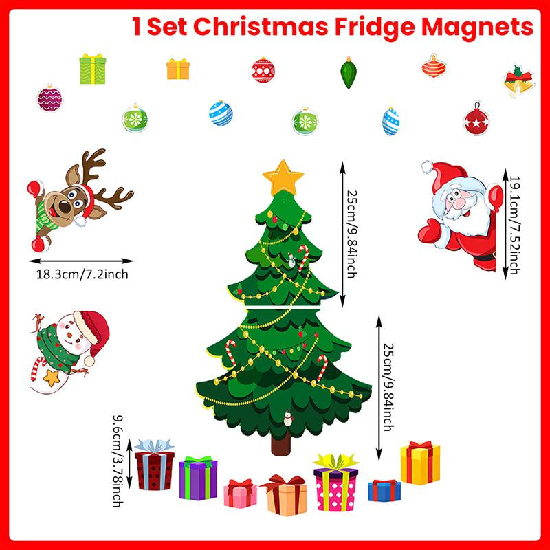 1Set Christmas Refrigerator Magnets,Christmas Tree Magnets for Fridge Stickers Decoration
