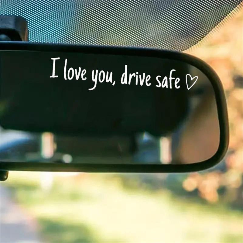 Vinyl Decal for Car,4 Counts Set I Love You Drive Safe Car Mirror,Car Rearview Mirror Sticker