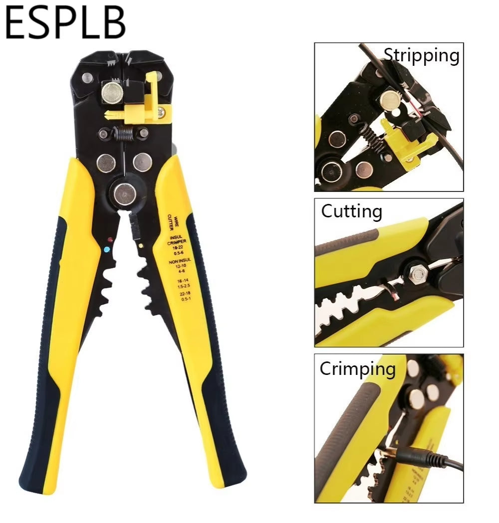 Wire Stripper Self-Adjusting Cable Cutter Crimper Automatic Wire Stripping Tool Cutting Pliers Tool for Industry