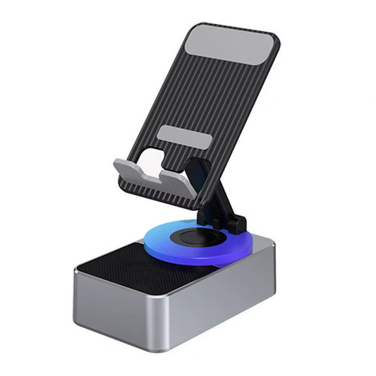 Bluetooth-Compatible Audio Power Phone Holder Rotating Phone Stand with Wireless Speaker Foldable Adjustable