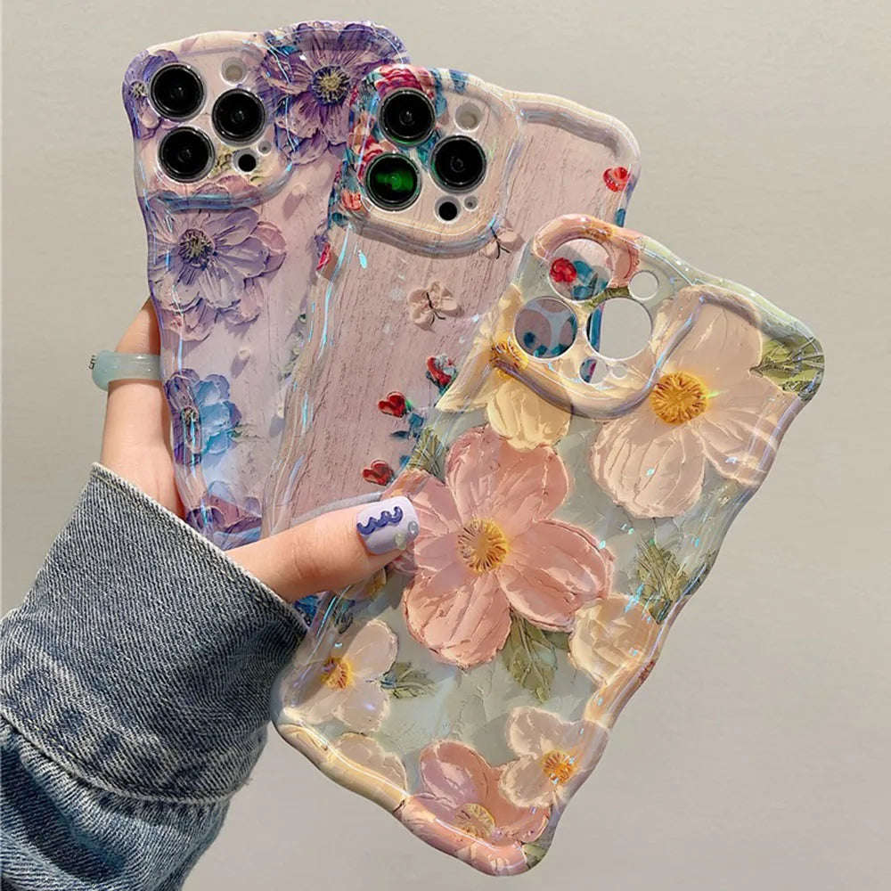 Stylish Phone Case for Iphone Cute Floral Wave Border Exquisite Cover
