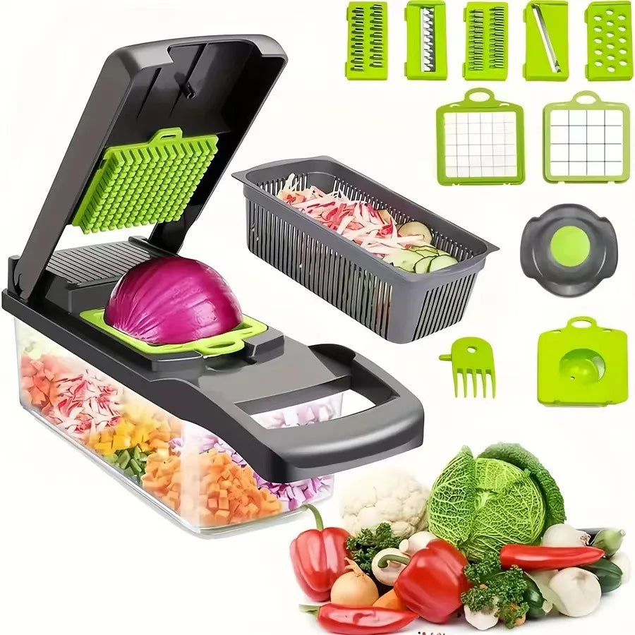 16Pcs Multifunctional Vegetable Slicer Cutter Food