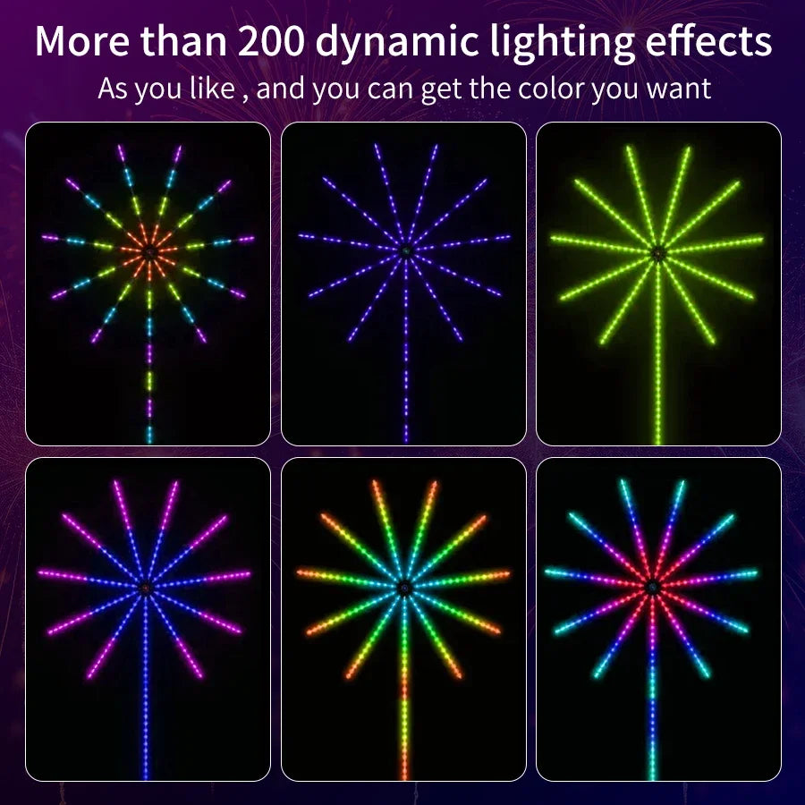 Fireworks LED String Lights USB 5V Meteor Lamp