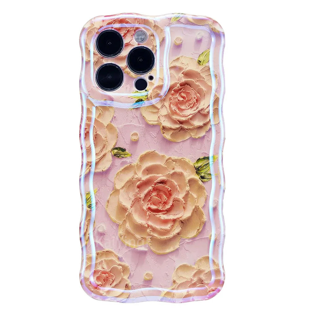Stylish Phone Case for Iphone Cute Floral Wave Border Exquisite Cover