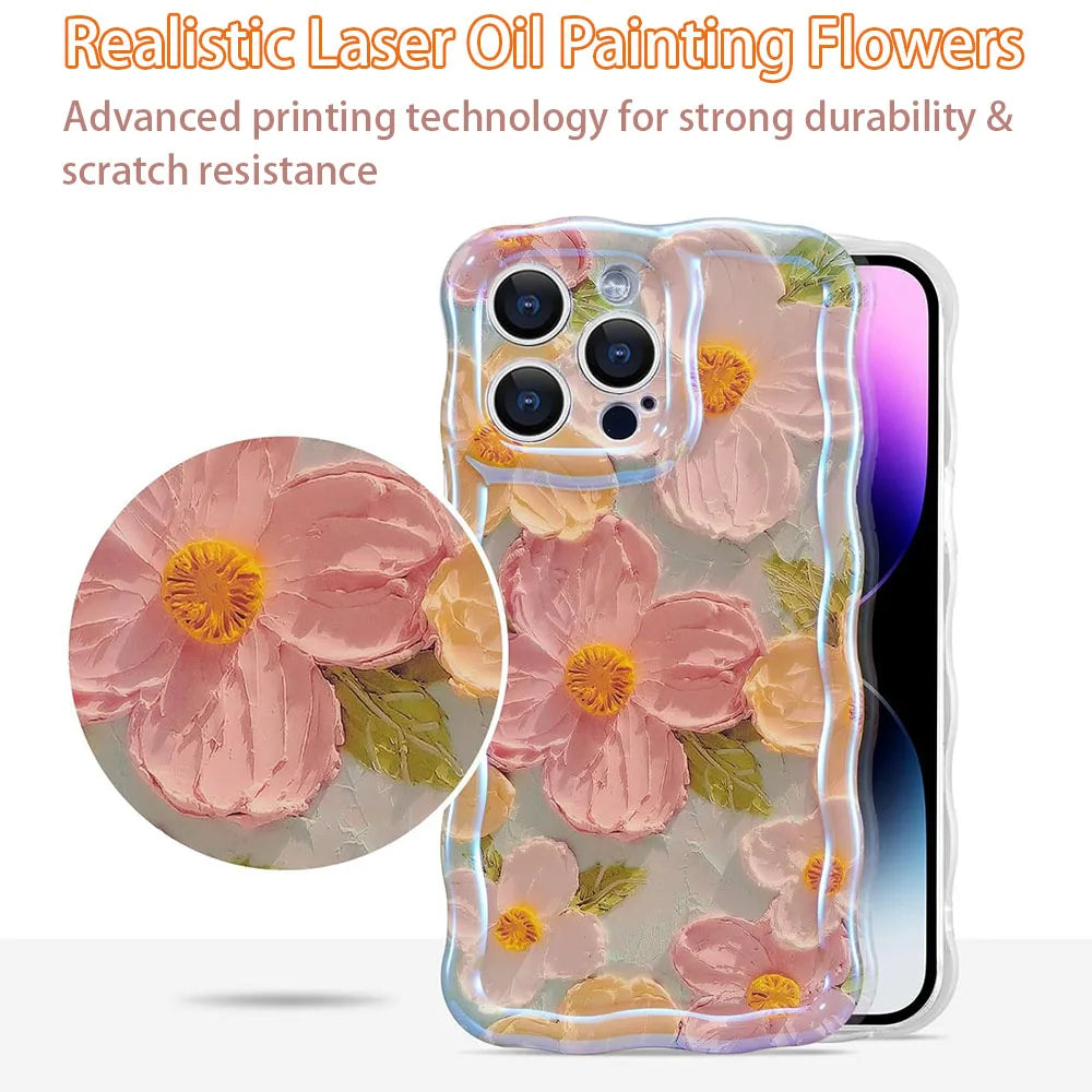 Stylish Phone Case for Iphone Cute Floral Wave Border Exquisite Cover