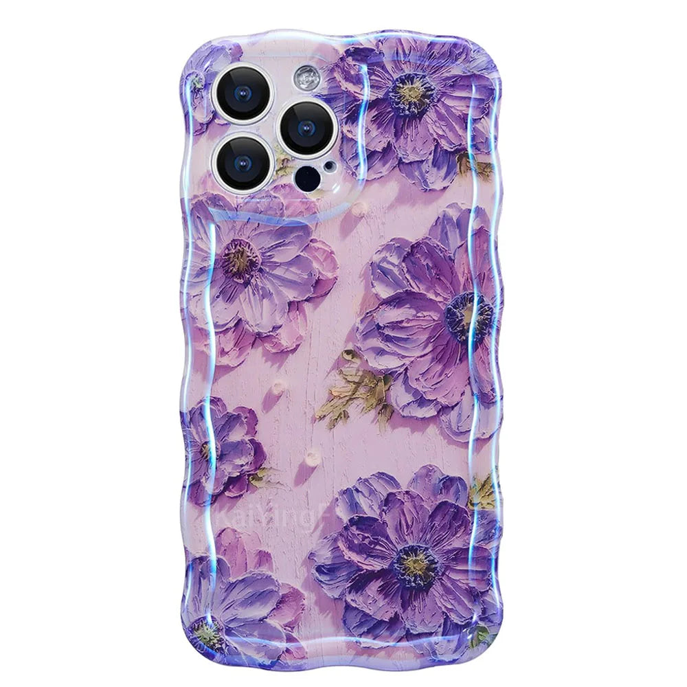 Stylish Phone Case for Iphone Cute Floral Wave Border Exquisite Cover