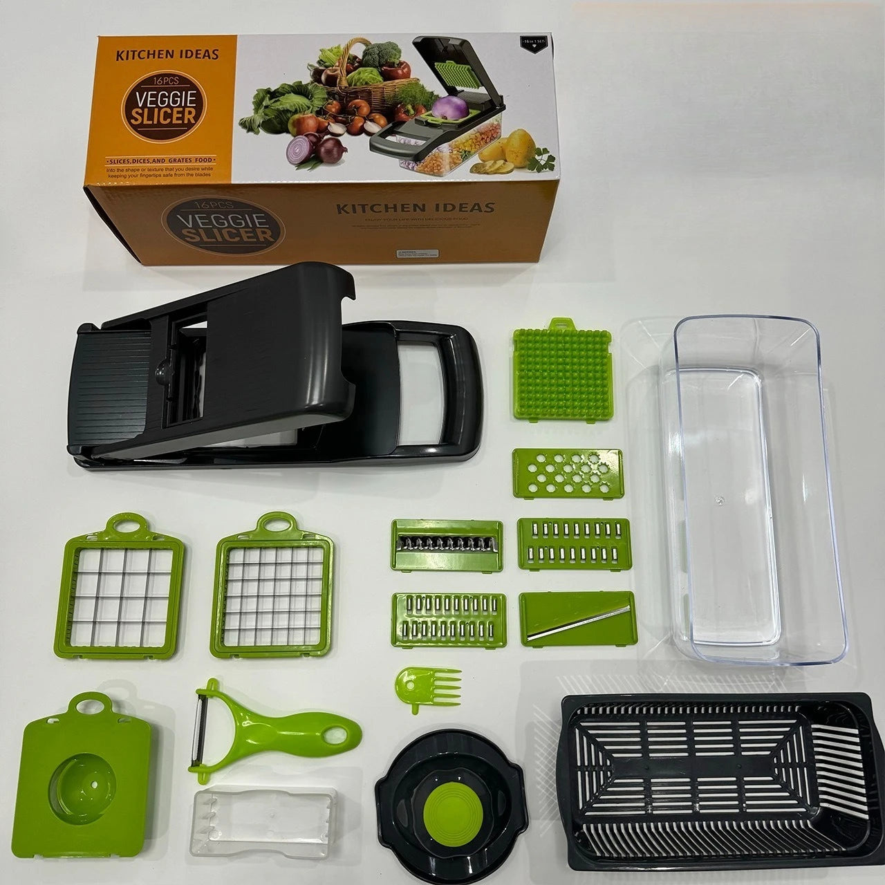 16Pcs Multifunctional Vegetable Slicer Cutter Food