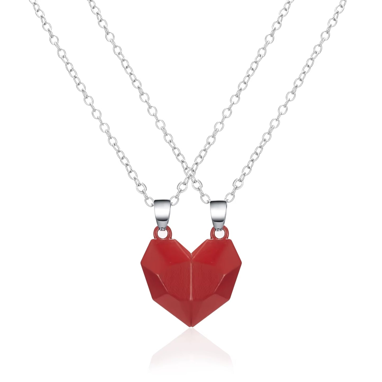 2Pcs Magnetic Heart Couple Necklace Gifts
