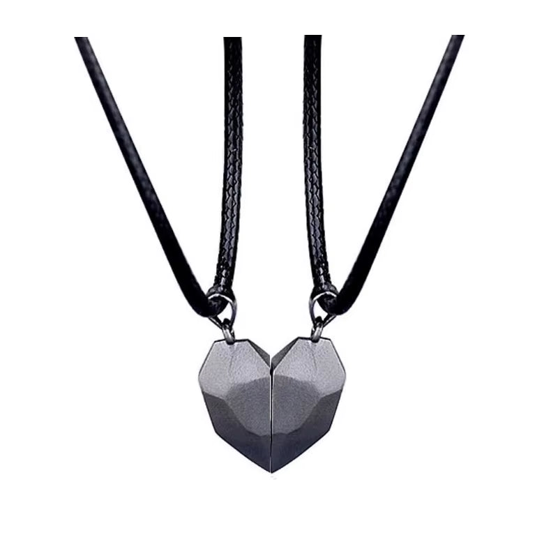 2Pcs Magnetic Heart Couple Necklace Gifts