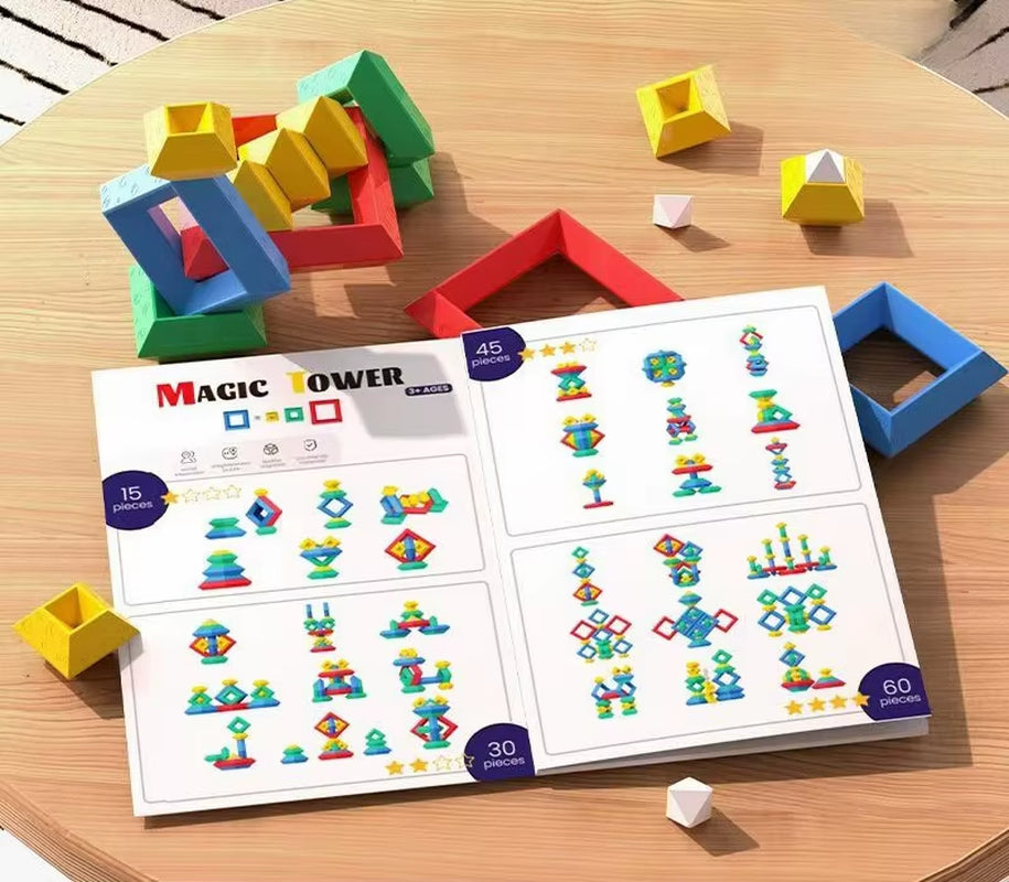 16PCS Pyramid Building Blocks Assembly Puzzle Toys Intellectual