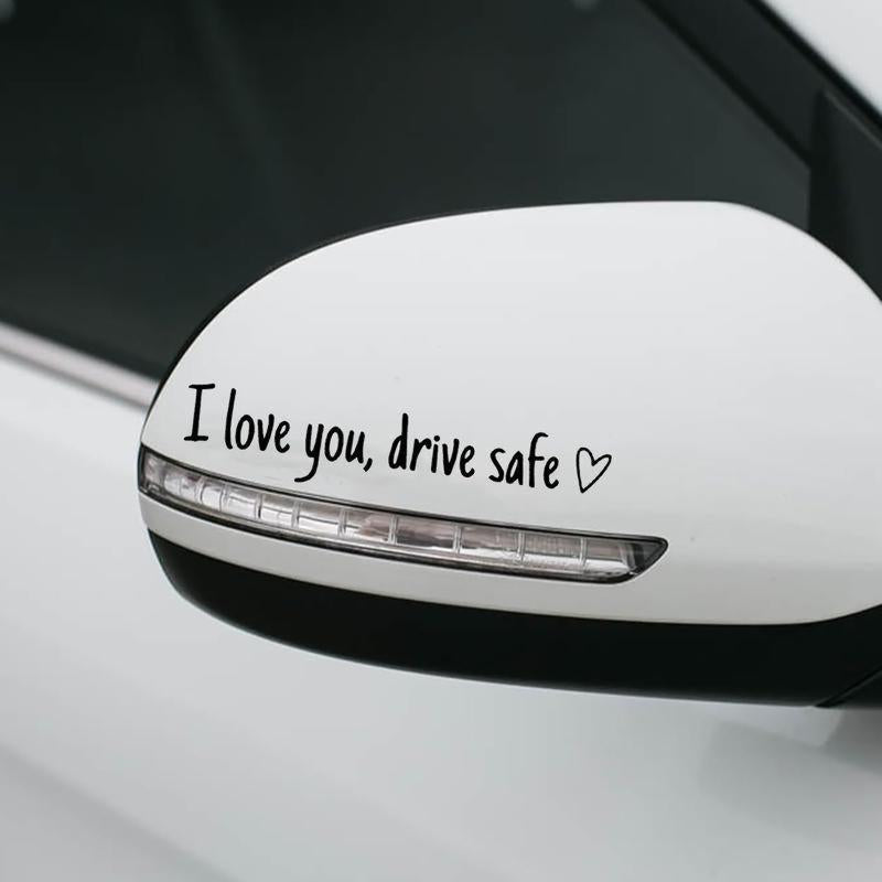 Vinyl Decal for Car,4 Counts Set I Love You Drive Safe Car Mirror,Car Rearview Mirror Sticker