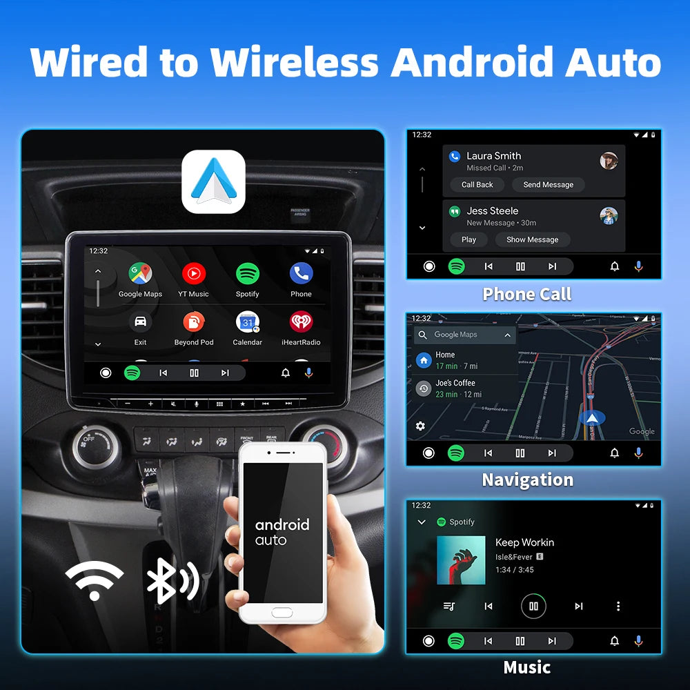 2In1 Carplay Dongle Android Auto Adapter Wired to Wireless Smart Box Car