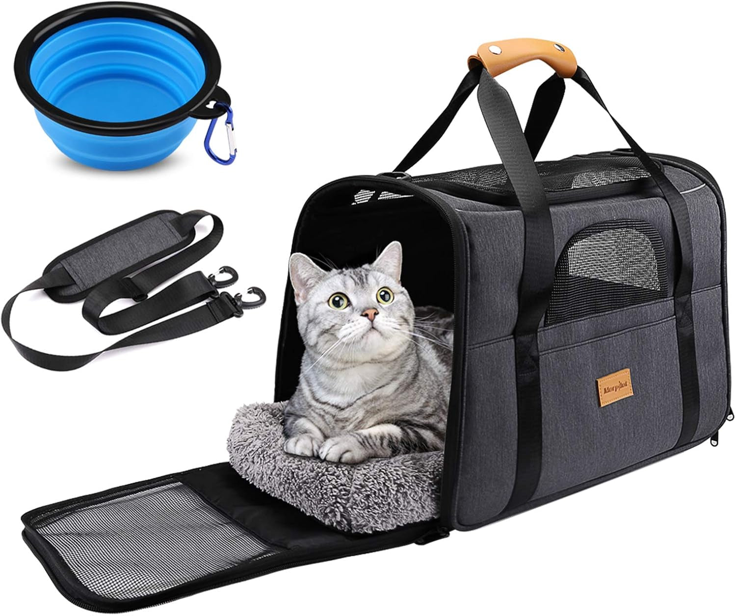 Cat Carrier, Portable Pet Carrier Bag for Cats and Small Dogs, Foldable Soft, Airline Approved Pet Travel