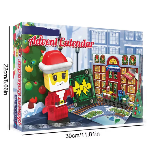 Christmas Advent Calendar Ornaments Magnetic Santa Claus Train