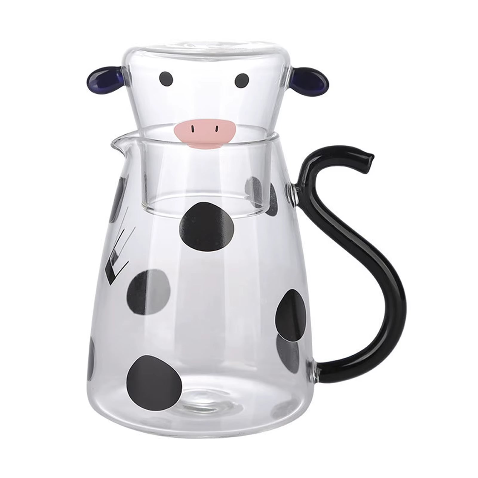 Glass Cold Water Kettle with Handle Lovely Cartoon