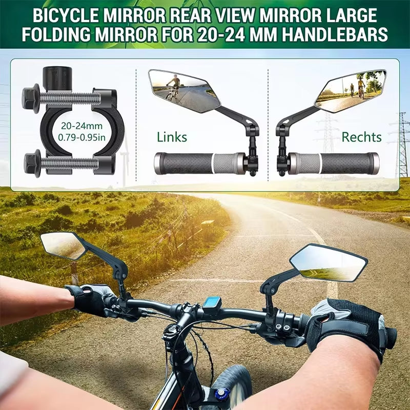 Bike Rearview Mirror Reflector Adjustable Rotatable