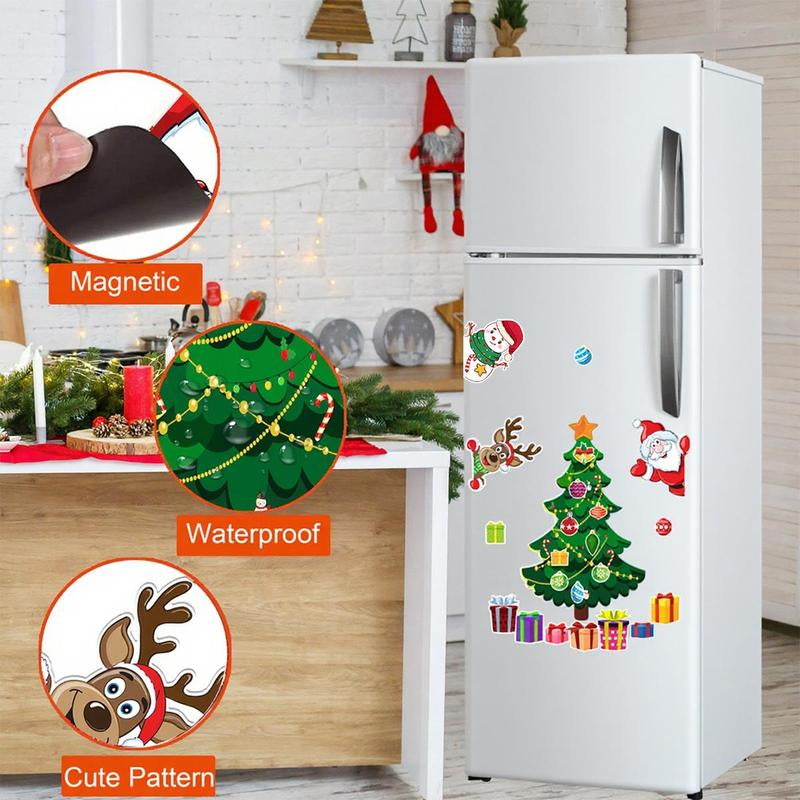 1Set Christmas Refrigerator Magnets,Christmas Tree Magnets for Fridge Stickers Decoration