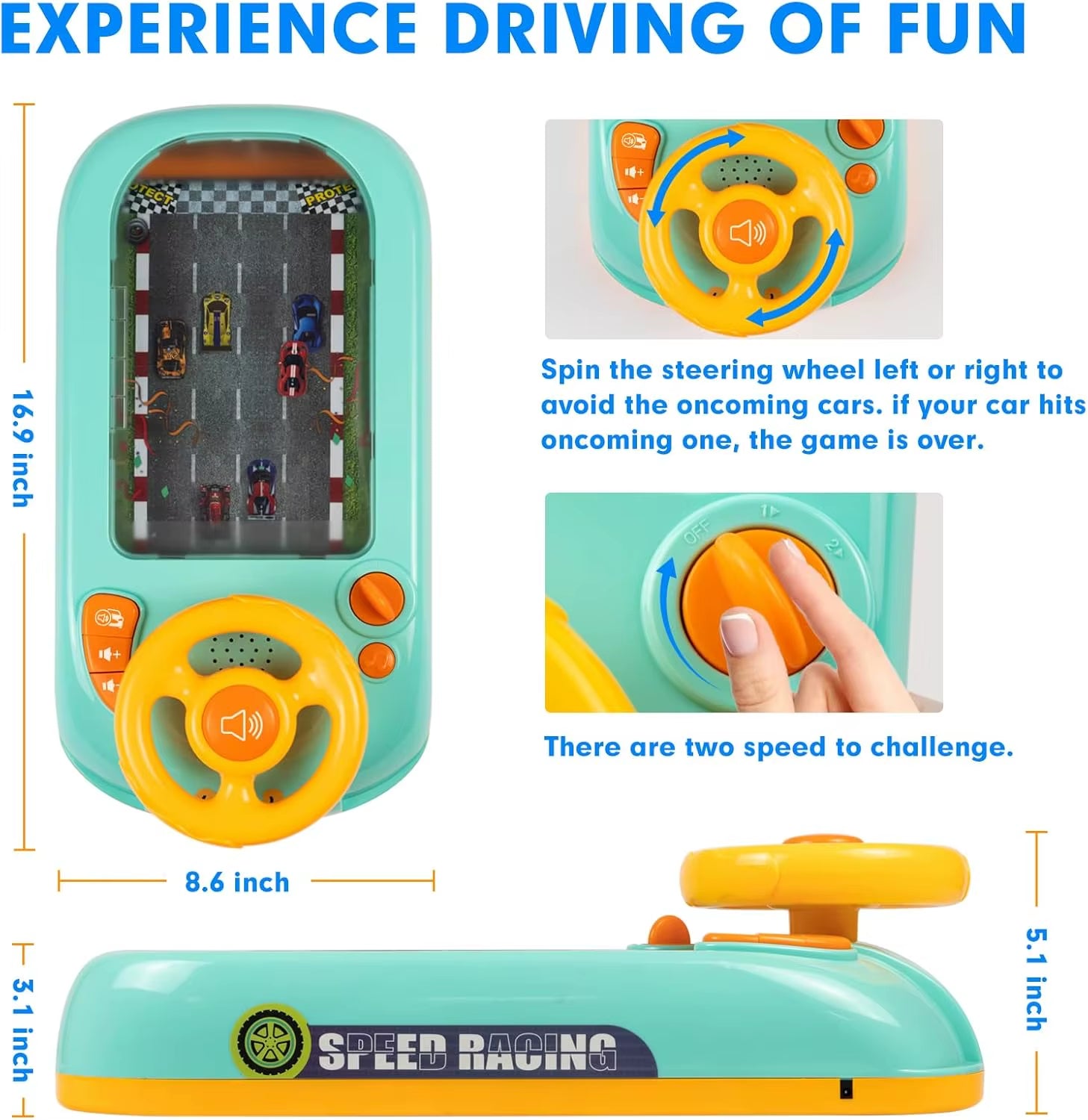 Musical Steering Wheel Toys for Boys 4-6 Toddler Simulated Driving